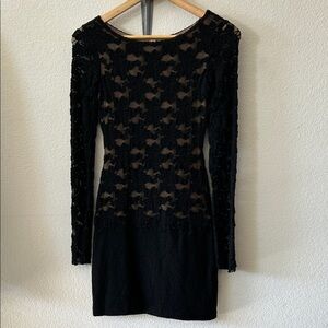 Bailey 44 Black Lace Long Sleeve Dress size XS